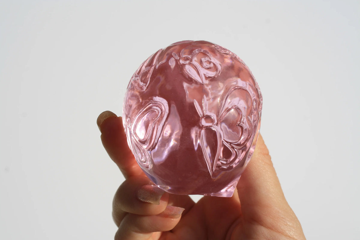 Pink Obsidian Fairy Designed Skull by Vikas Meena