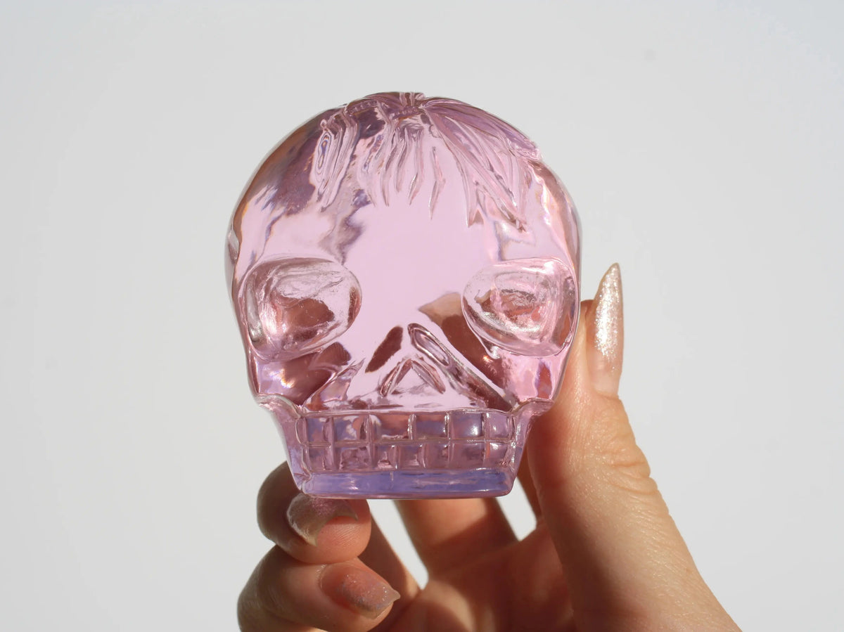 Pink Obsidian Fairy Designed Skull by Vikas Meena
