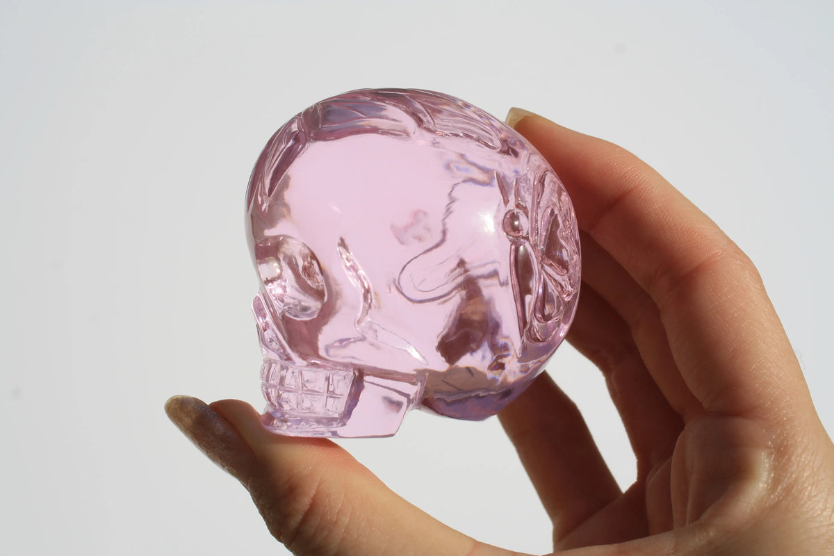 Pink Obsidian Fairy Designed Skull by Vikas Meena