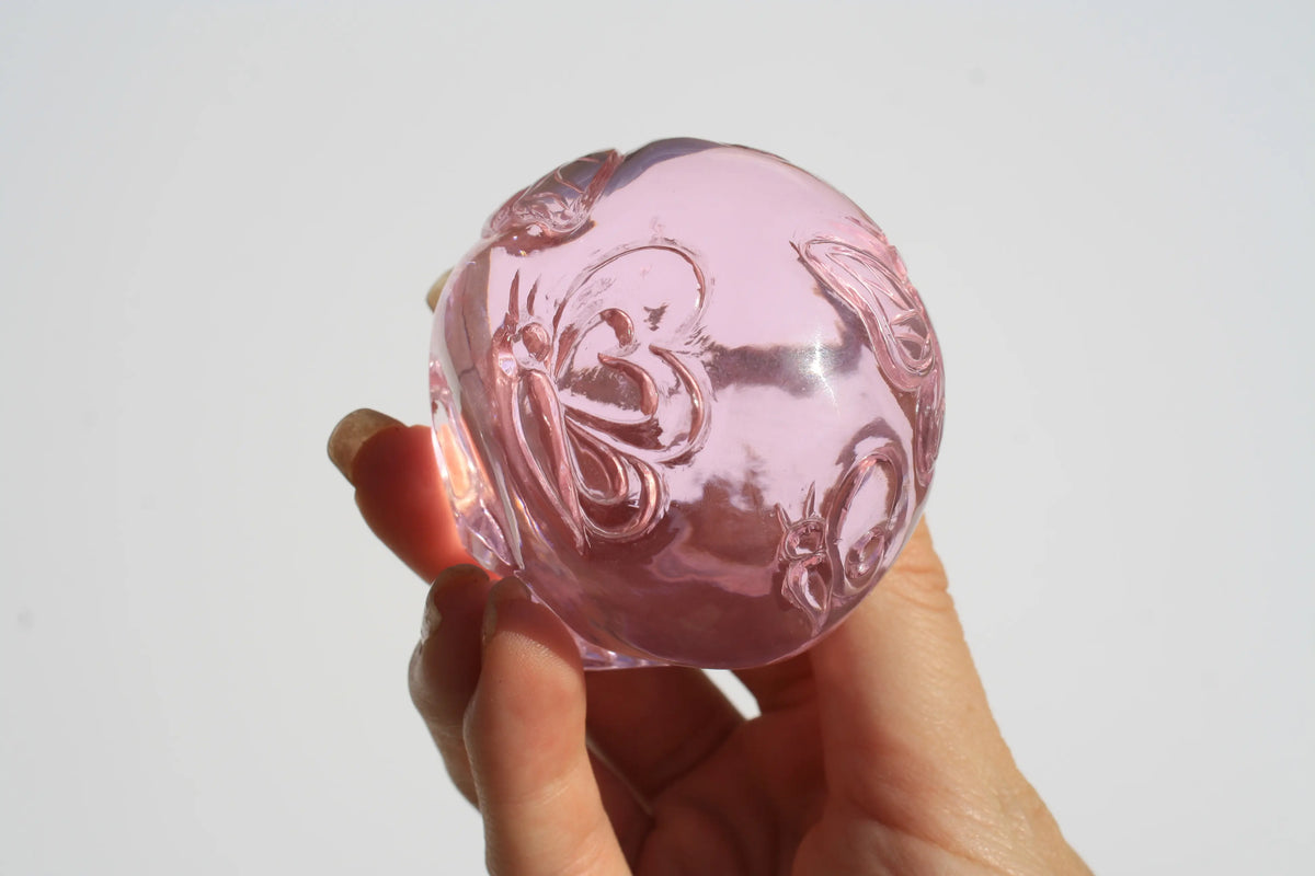 Pink Obsidian Fairy Designed Skull by Vikas Meena