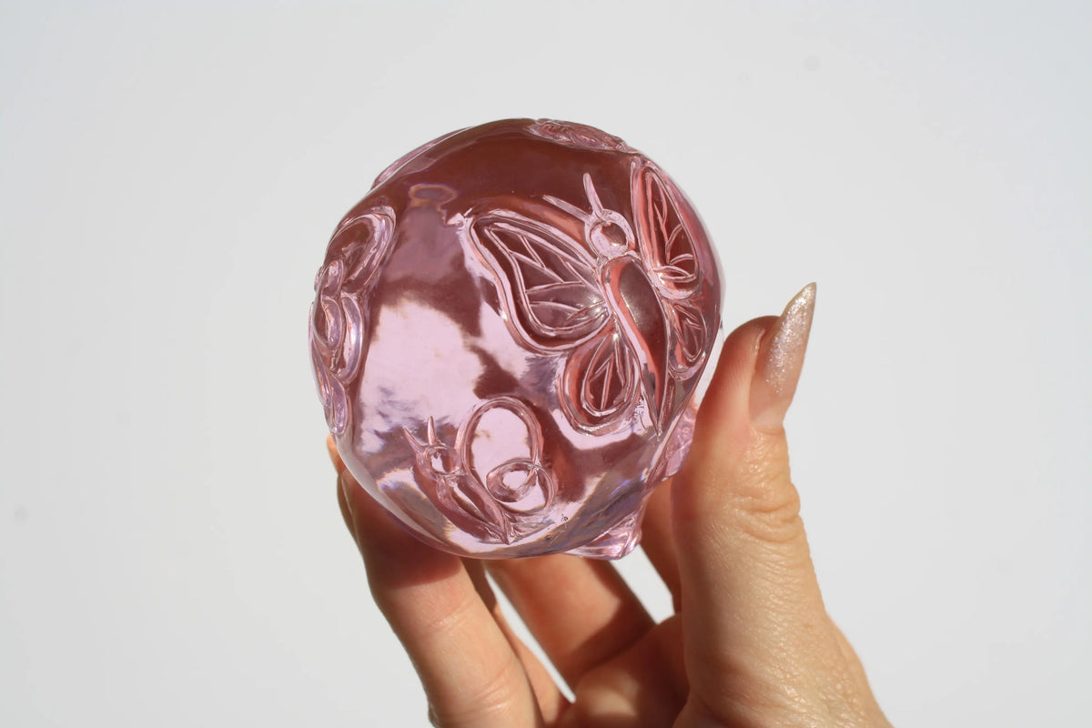 Pink Obsidian Fairy Designed Skull by Vikas Meena