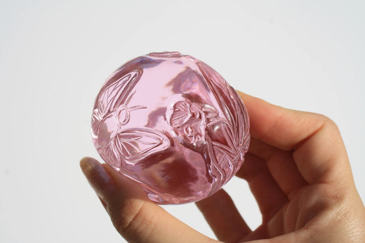 Pink Obsidian Fairy Designed Skull by Vikas Meena