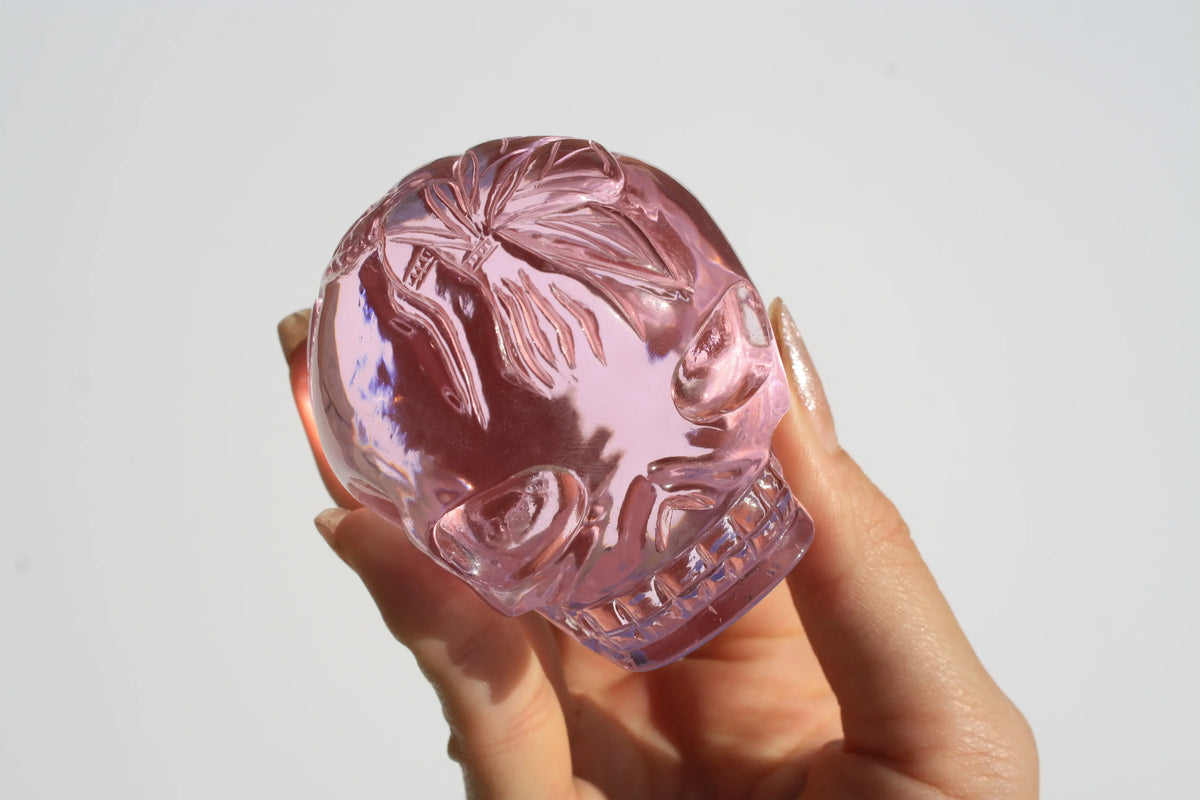 fairy engraved obsidian skull