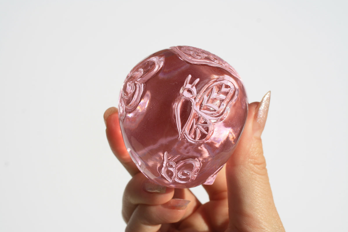 Pink Obsidian Fairy Designed Skull by Vikas Meena