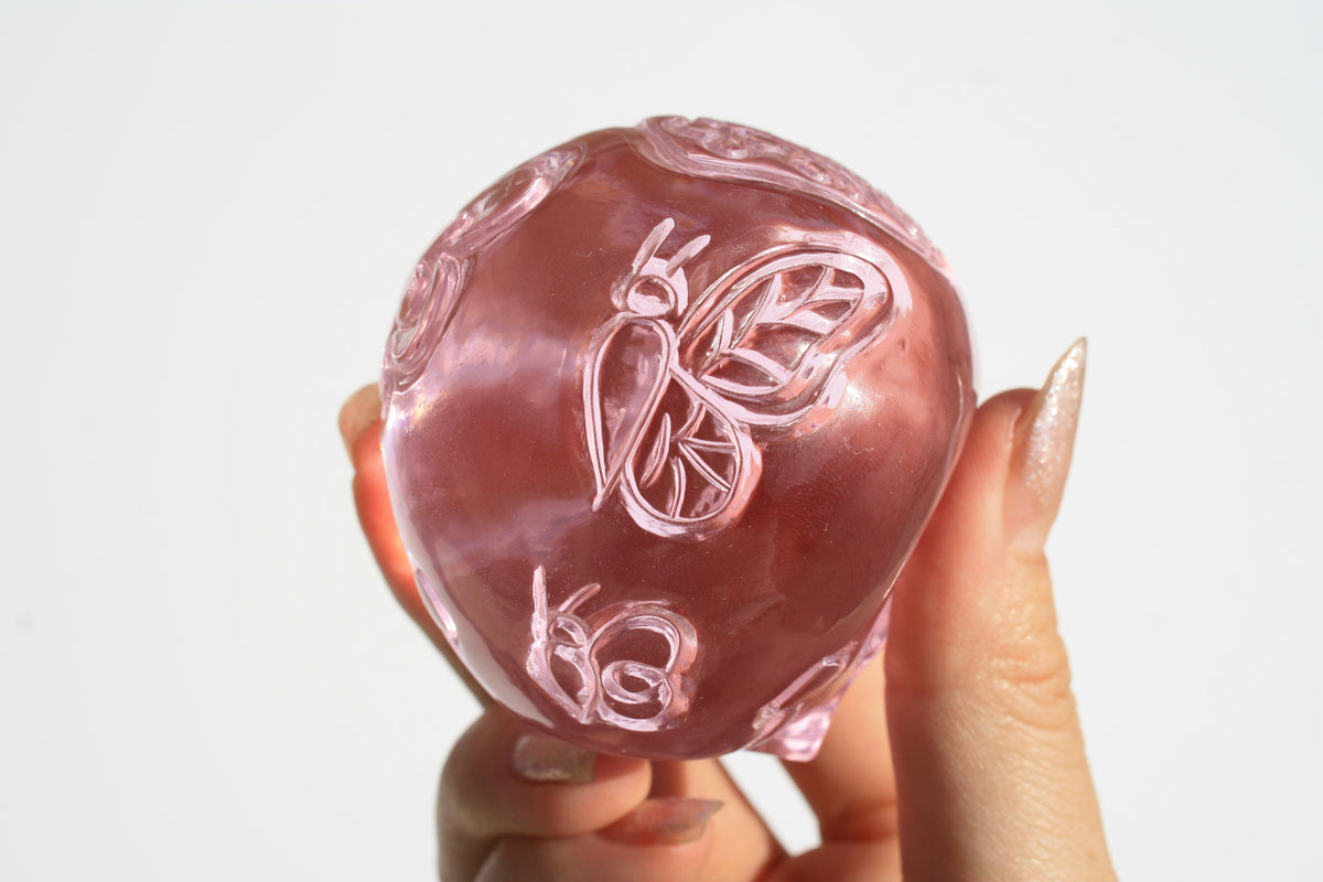 Pink Obsidian Fairy Designed Skull by Vikas Meena