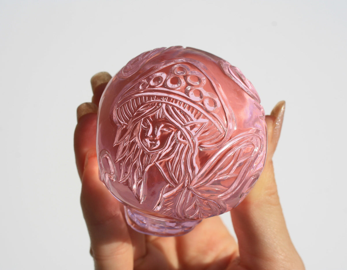 fairy engraved skull, engraved crystal skull