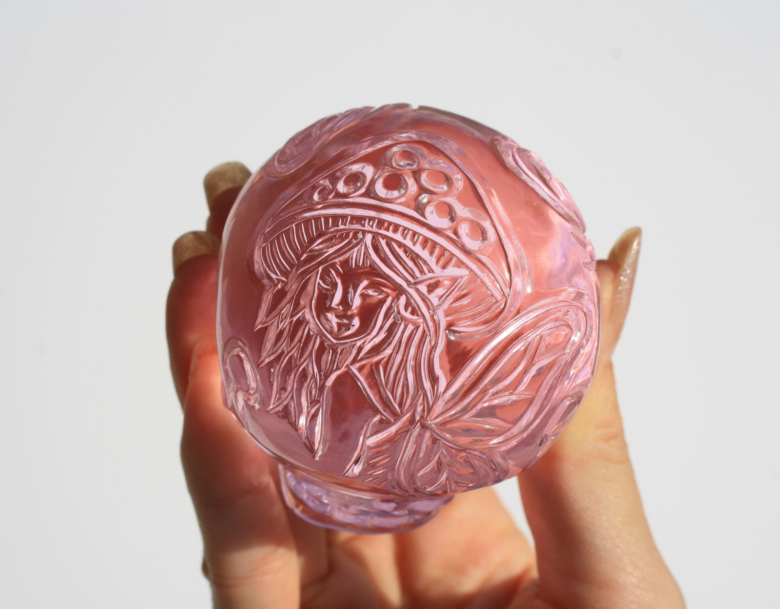 fairy engraved skull, engraved crystal skull