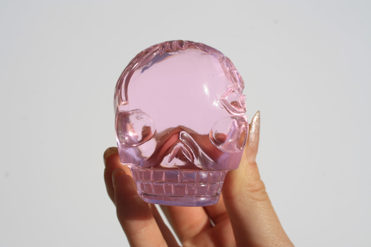 Pink Obsidian Fairy Designed Skull by Vikas Meena