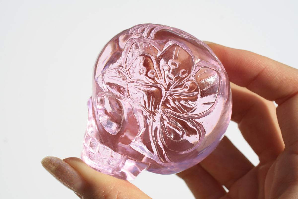 Pink Obsidian Fairy Designed Skull by Vikas Meena
