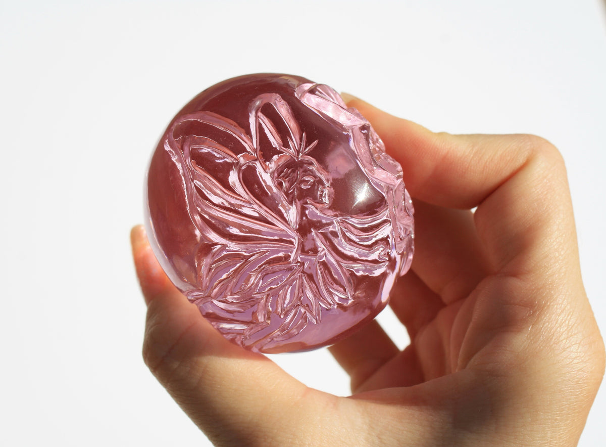 Pink Obsidian Fairy Designed Skull by Vikas Meena