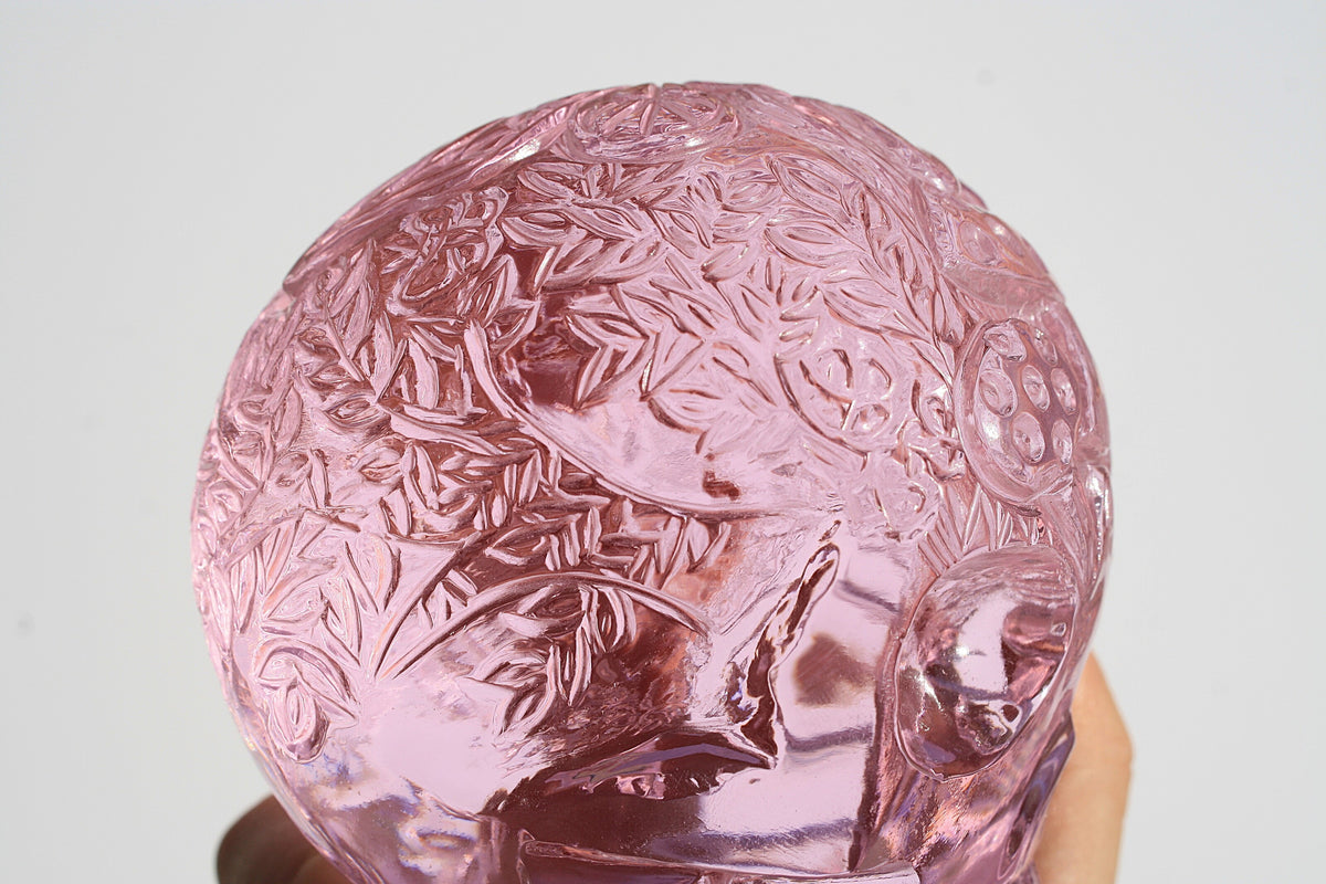 Medium Pink Obsidian Fairy Designed Skull by Vikas Meena