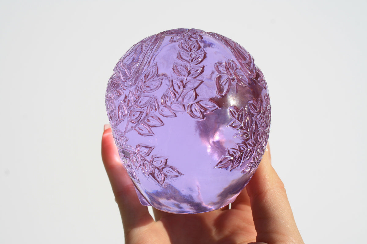 Beautiful Medium Purple Obsidian Fairy Designed Skull by Vikas Meena