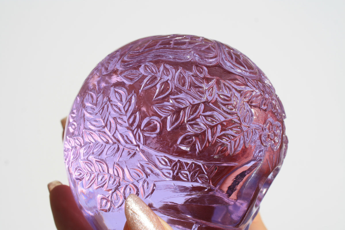 Beautiful Medium Purple Obsidian Fairy Designed Skull by Vikas Meena
