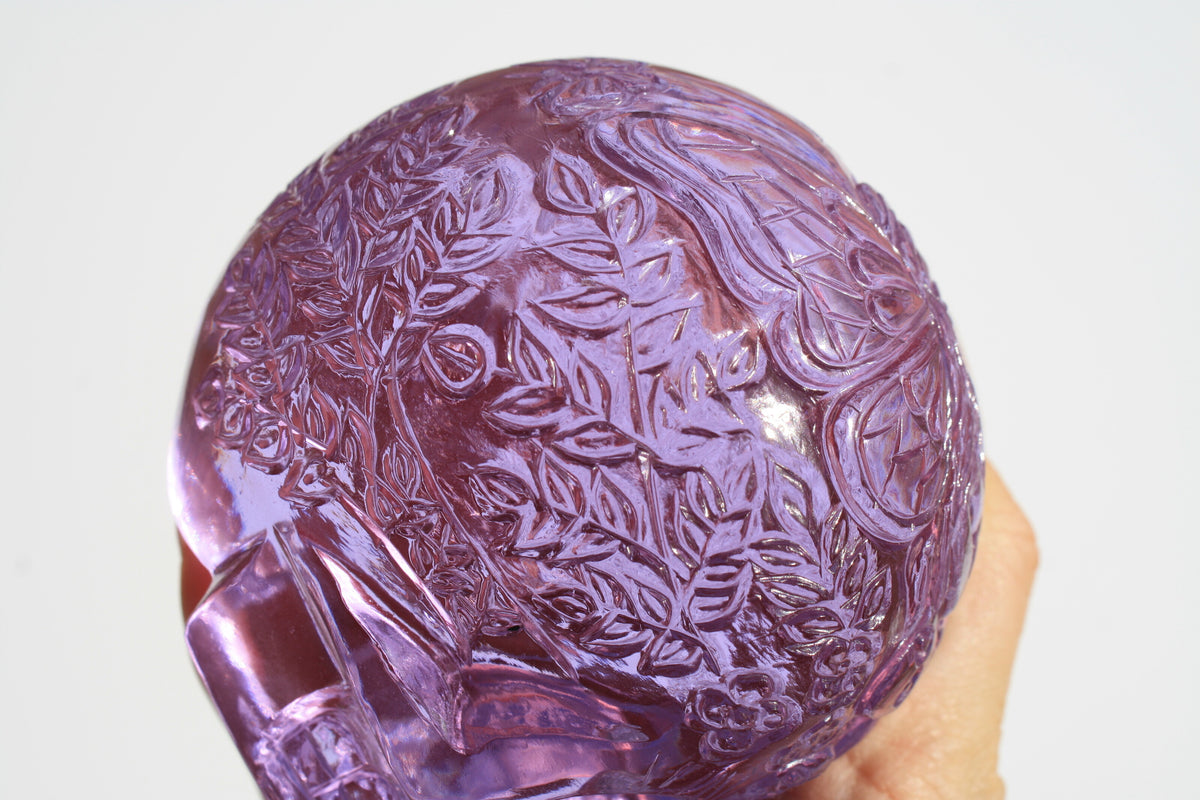 Beautiful Medium Purple Obsidian Fairy Designed Skull by Vikas Meena