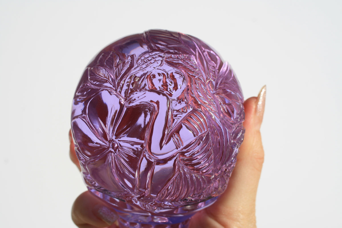 Beautiful Medium Purple Obsidian Fairy Designed Skull by Vikas Meena