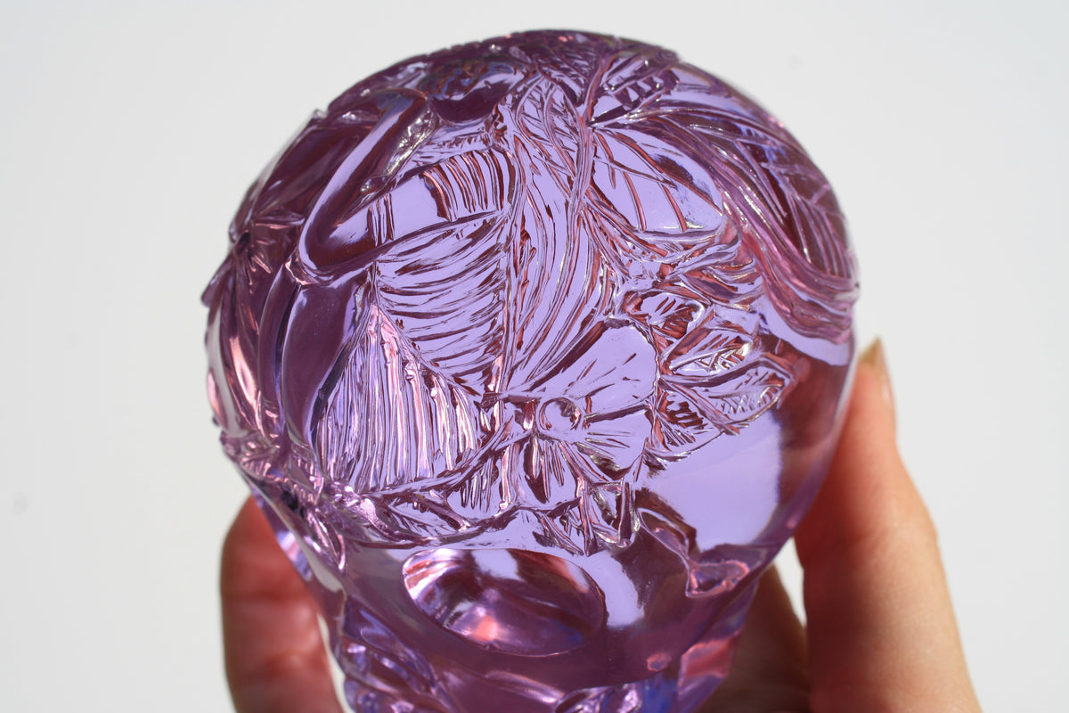 Beautiful Medium Purple Obsidian Fairy Designed Skull by Vikas Meena