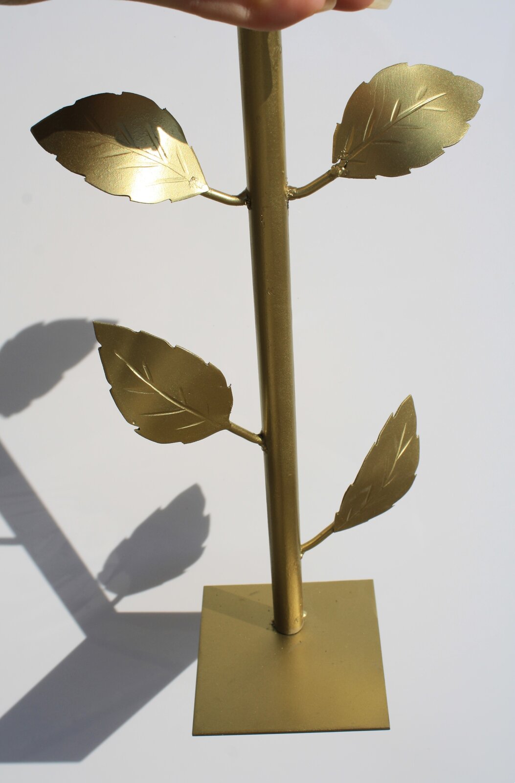 Hand-carved Sunflower on 14" Golden Stand by Breno