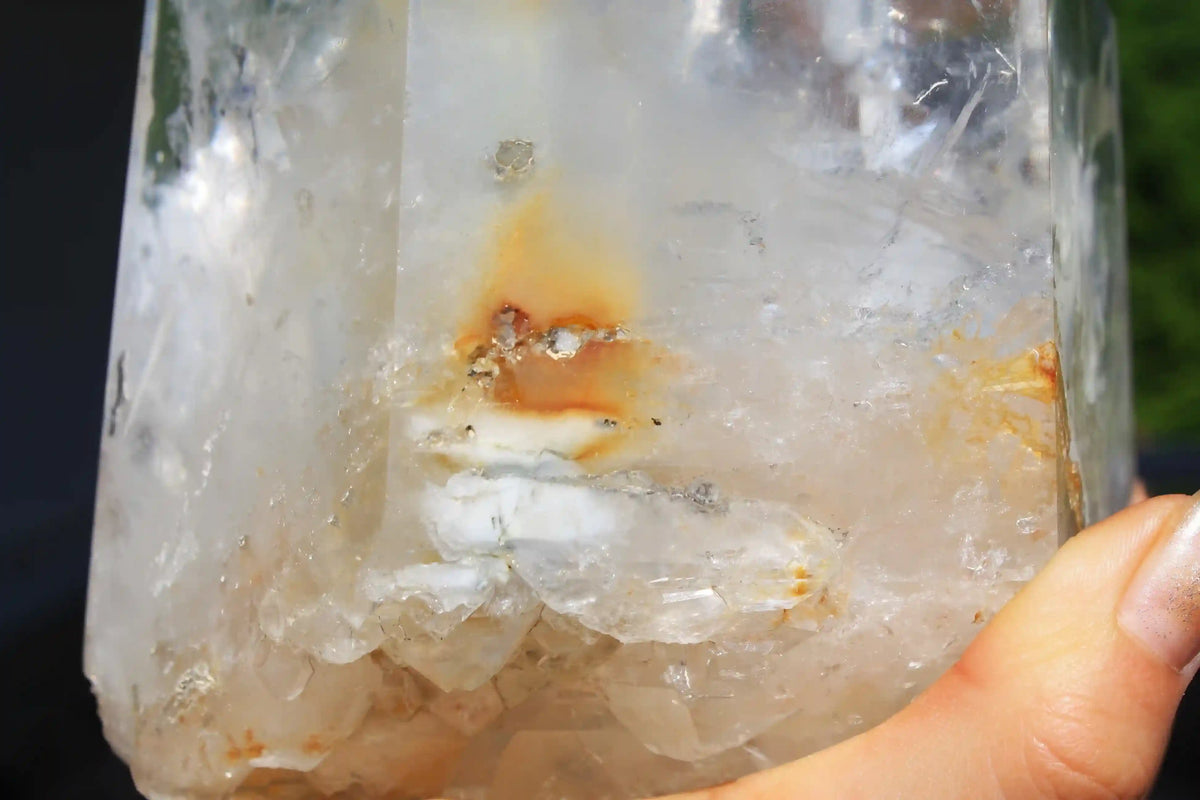 RARE Large Blue and Yellow Amphibole Tower with Self-healed Bottom