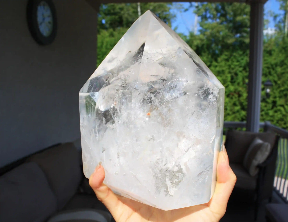 MASTER CRYSTAL XL  Blue Amphibole Quartz Tower from Brazil