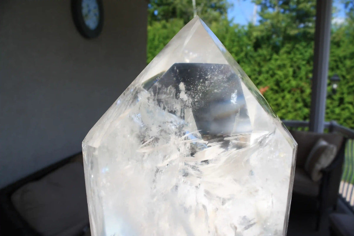 MASTER CRYSTAL XL  Blue Amphibole Quartz Tower from Brazil