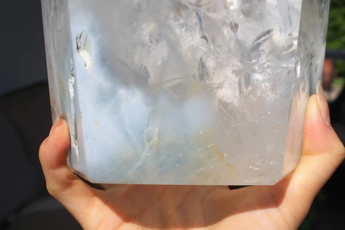 MASTER CRYSTAL XL  Blue Amphibole Quartz Tower from Brazil