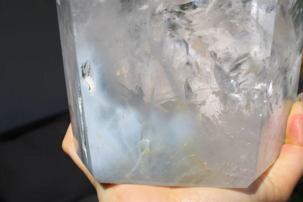 MASTER CRYSTAL XL  Blue Amphibole Quartz Tower from Brazil