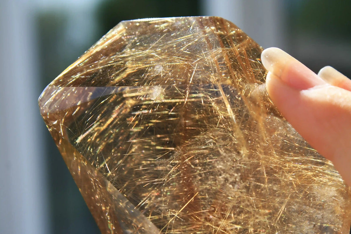 golden rutile in quartz, quartz crystal , quartz freeform, rutile quartz crystal, canadian crystal shop