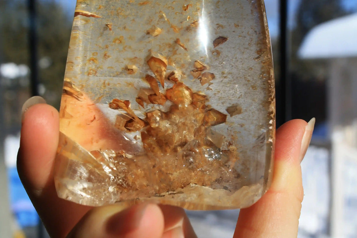 Garden quartz, unique inclusion quartz, penetrator quartz, inner child quartz, crystal shop, Canadian crystal shop, inclusion crystal