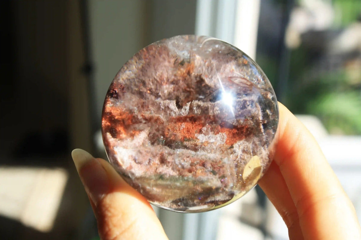 Pink and Red Garden Quartz Sphere