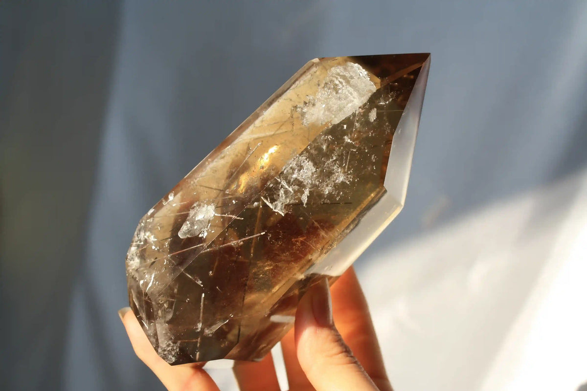 Cognac Citrine with Rutile from Brazil