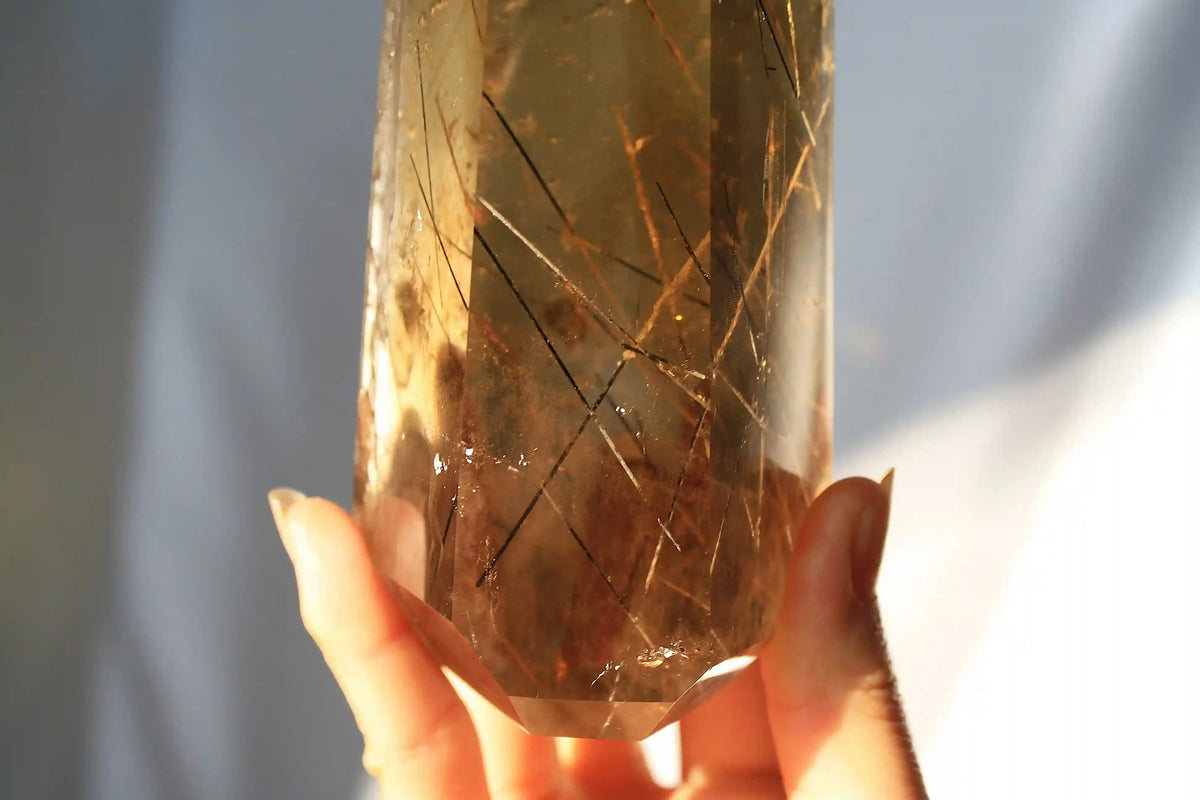 Cognac Citrine with Rutile from Brazil