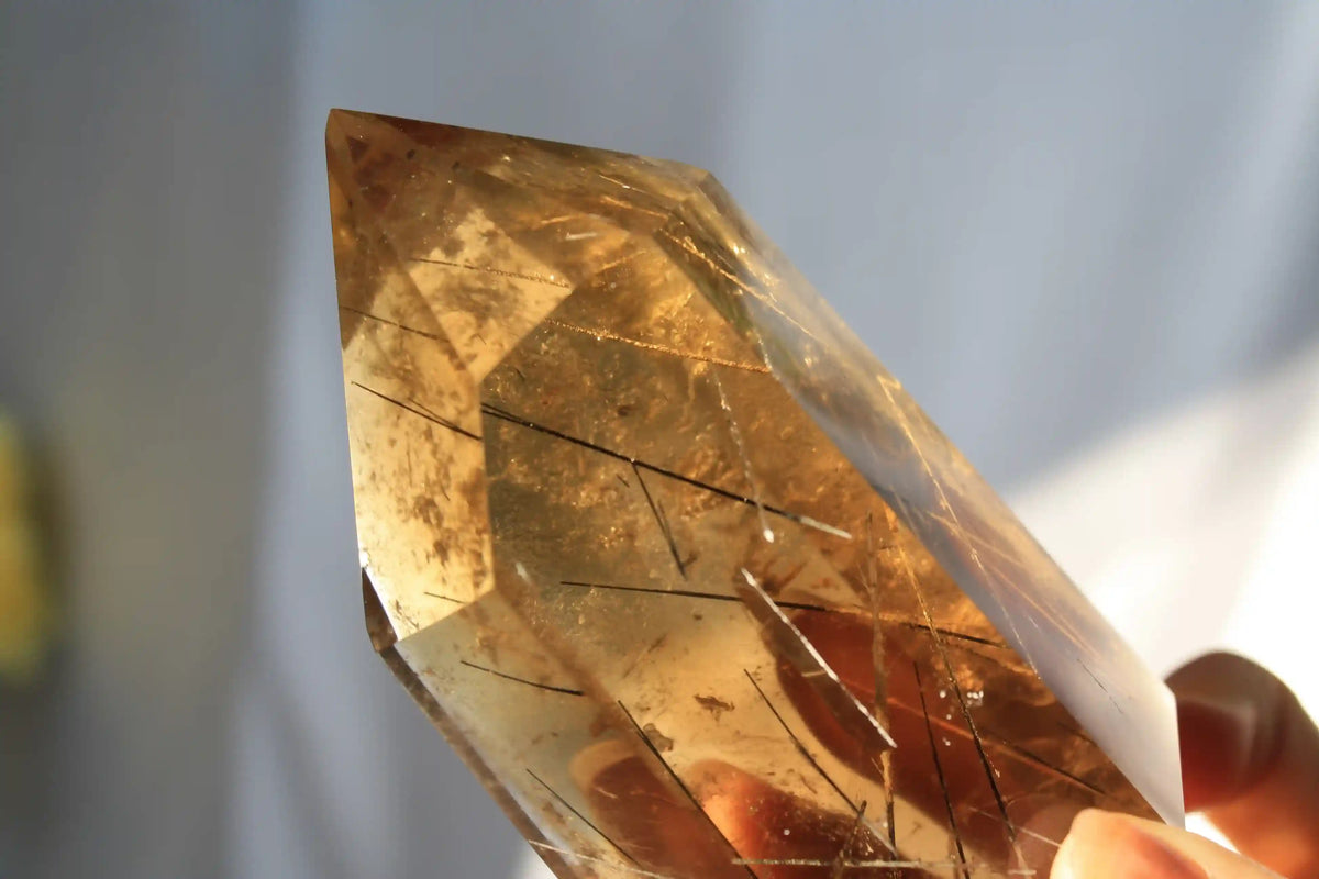 Cognac Citrine with Rutile from Brazil