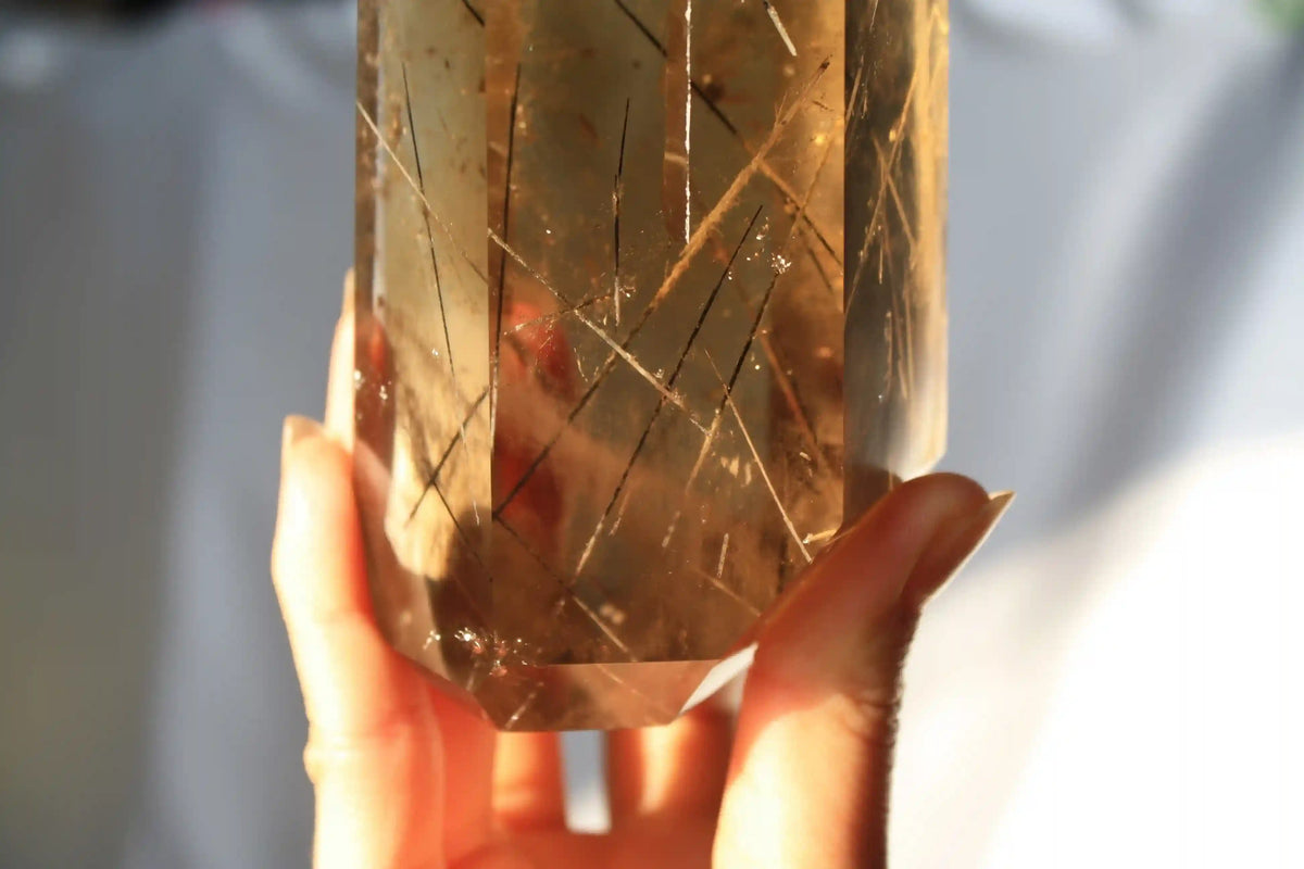 Cognac Citrine with Rutile from Brazil