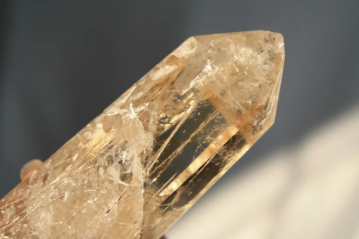 Citrine tower, real citrine, citrine with rutile, rutile citrine tower, citrine from brazil, Canadian crystal shop