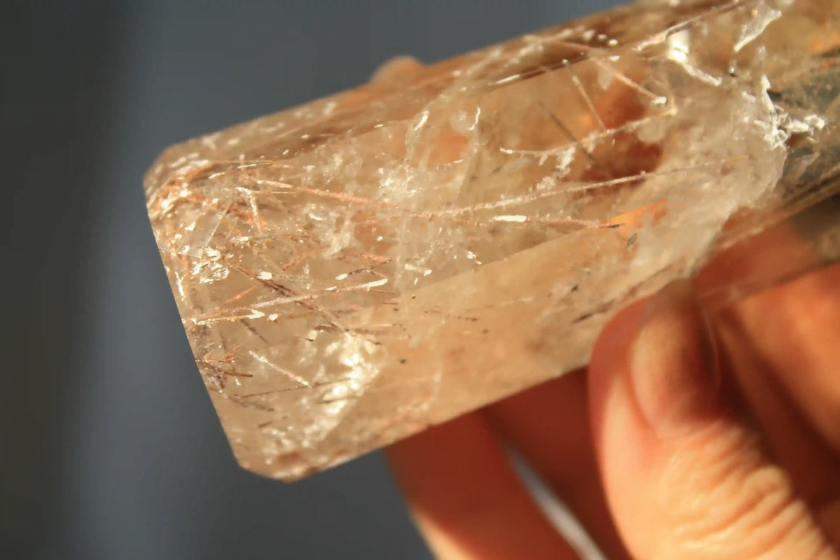 Citrine tower, real citrine, citrine with rutile, rutile citrine tower, citrine from brazil, Canadian crystal shop