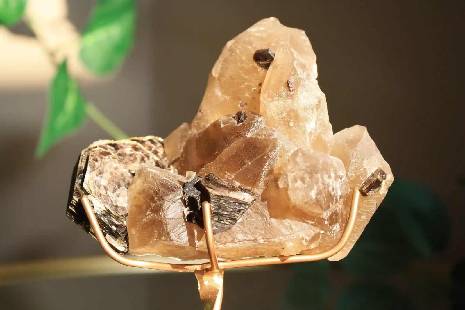 Citrine tower, real citrine, citrine with rutile, rutile citrine tower, citrine from brazil, Canadian crystal shop, citrine with lepidolite 