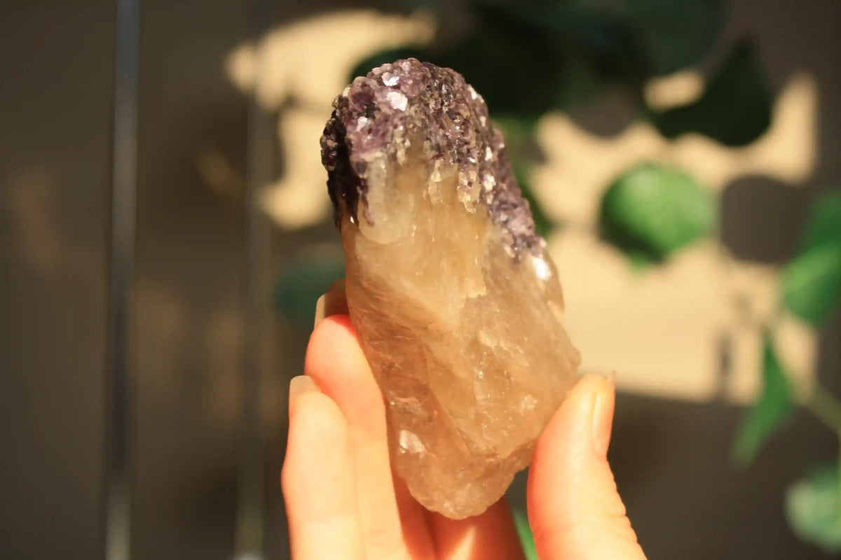 citrine, natural citrine, citrine on stand, lepidolite with citrine, citrine with mica, mica with citrine, natural citrine quartz, citrine tower