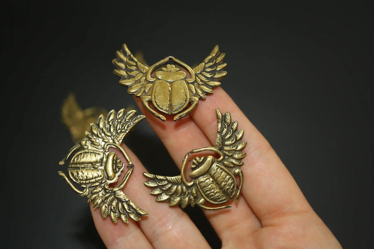Egyptian scarab beetle charm symbolizing protection, rebirth, and good fortune, Scarab Beetle Charm
