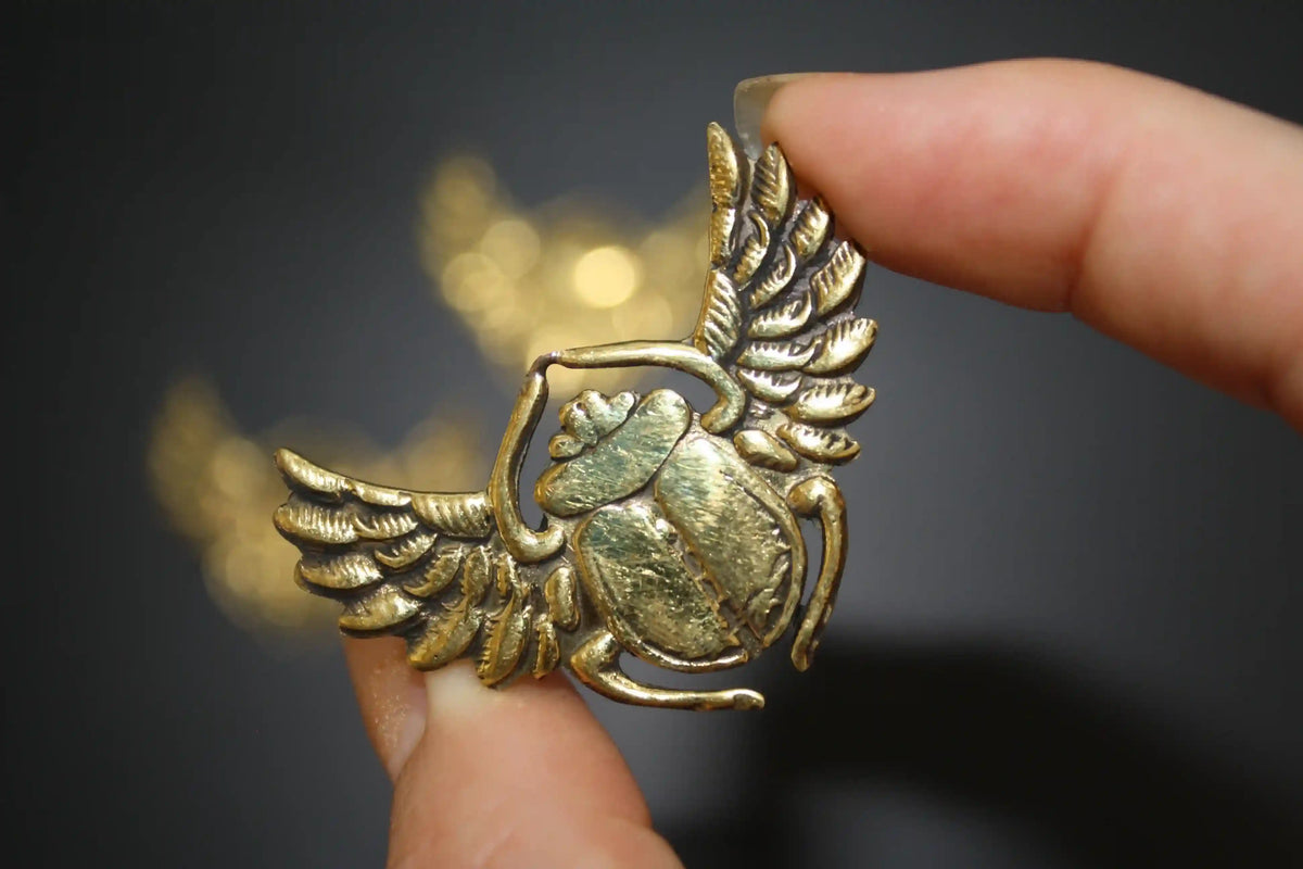 Egyptian scarab beetle charm symbolizing protection, rebirth, and good fortune, Scarab Beetle Charm