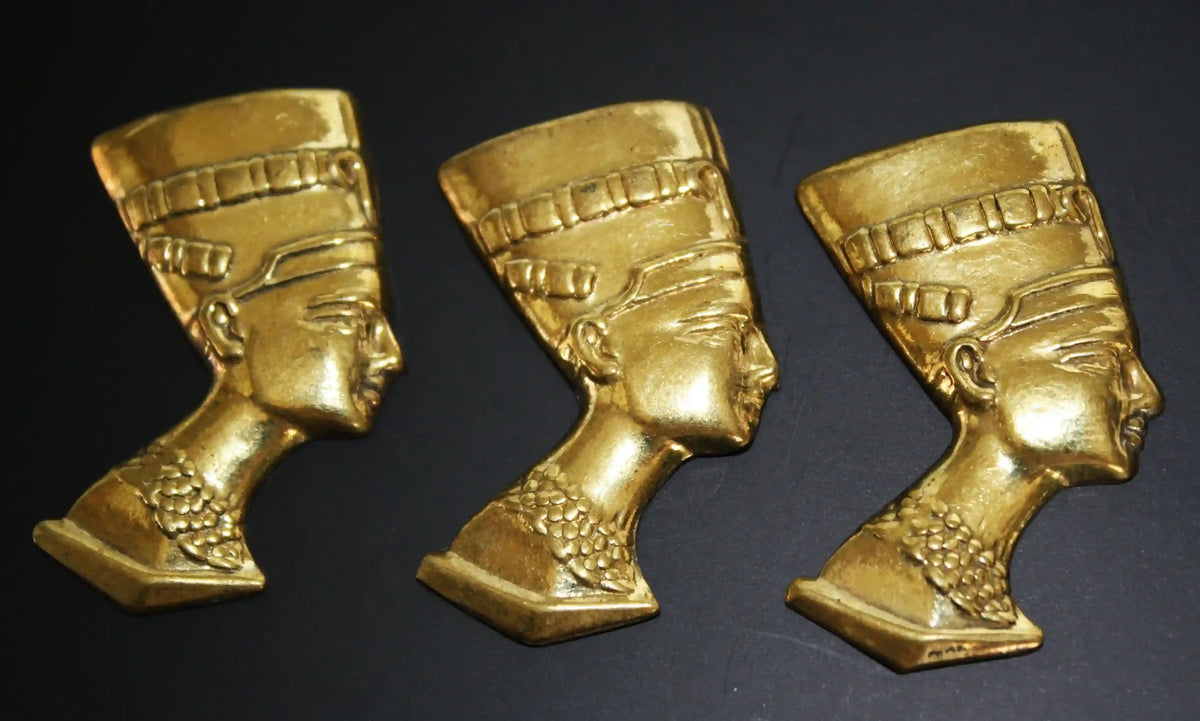 Egyptian Queen Nefertiti Brass Amulet