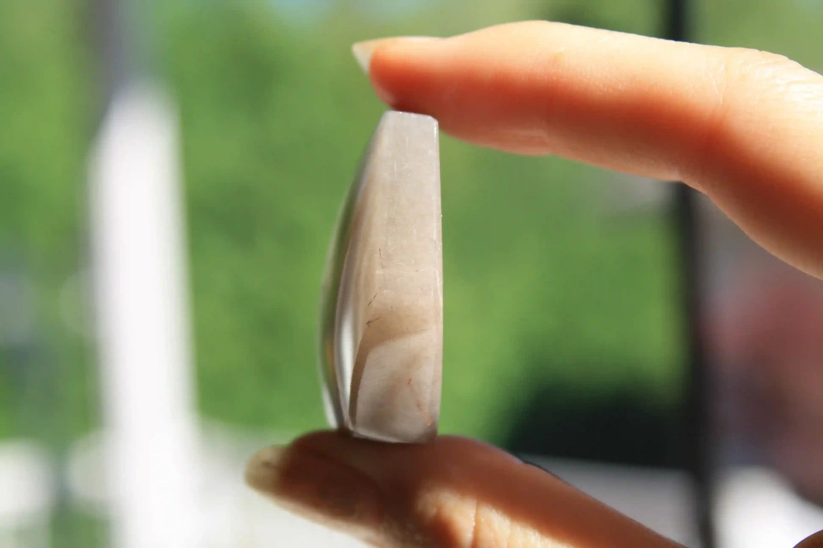 Amphibole quartz crystal , pink amphibole, red amphibole,  Canadian crystal shop, amphibole tower, unique inclusion crystal, window amphibole, amphibole freeform
