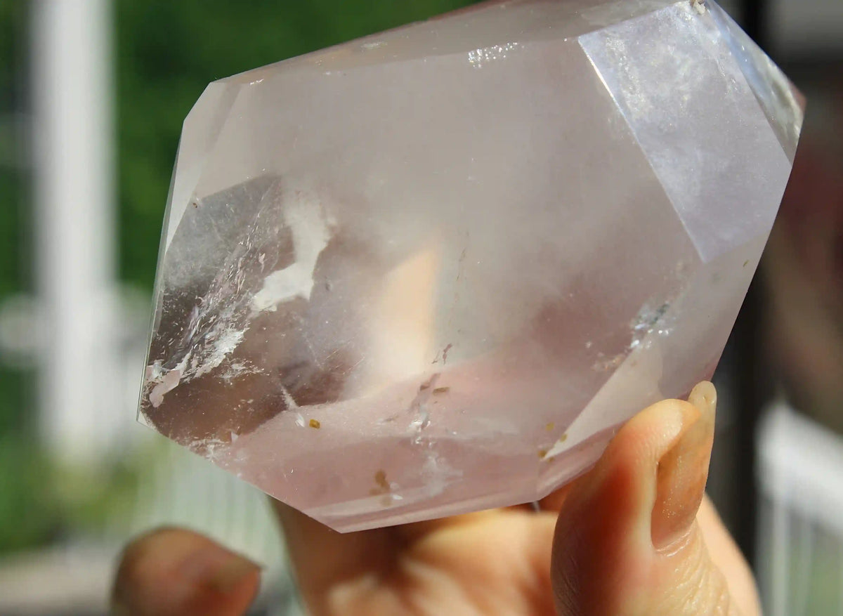 Pink Lithium Quartz with Amphibole