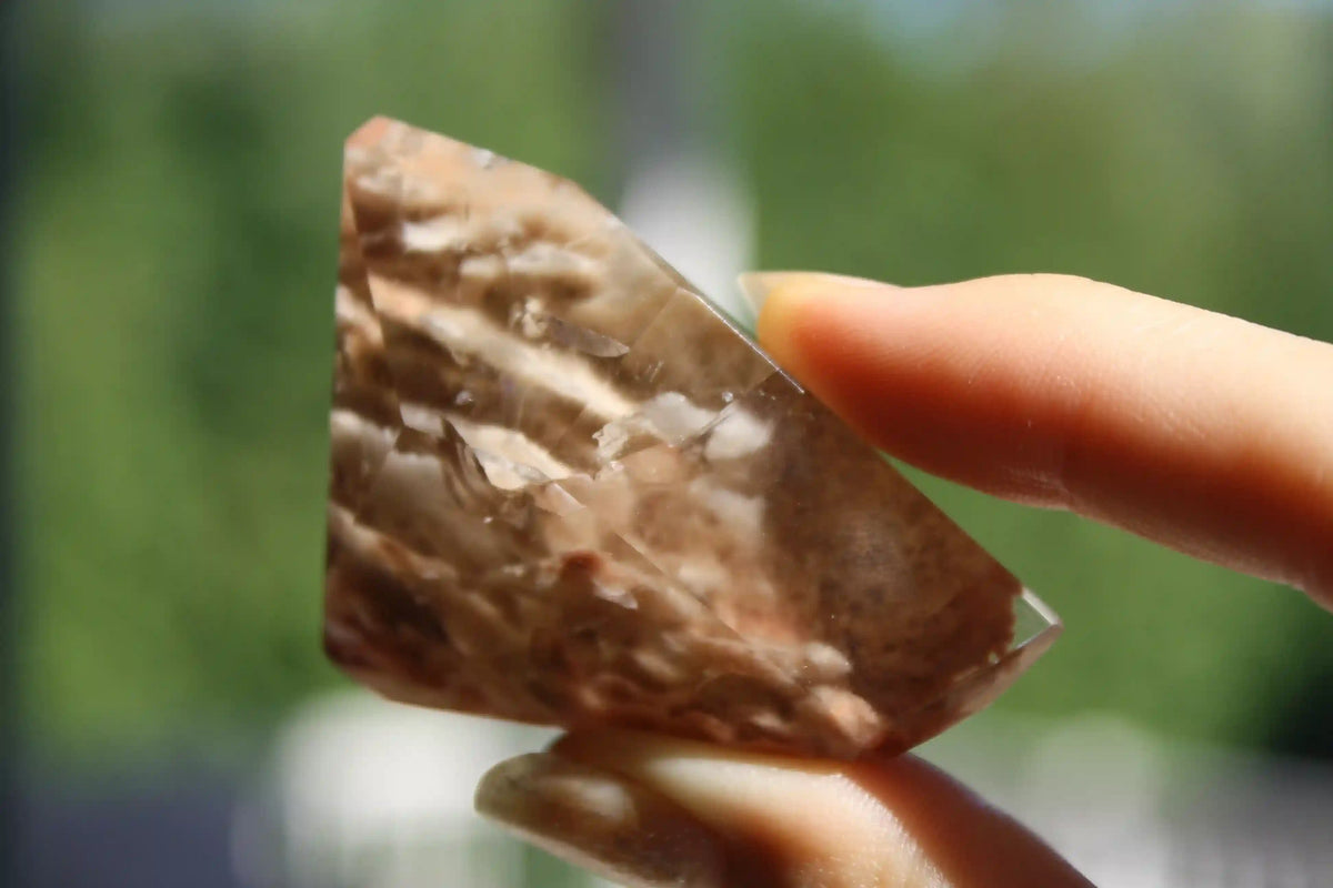 Rare Coral Amphibole Quartz Freeform