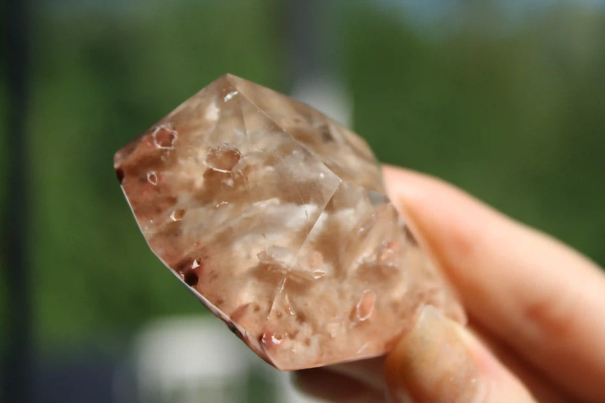 Rare Coral Amphibole Quartz Freeform