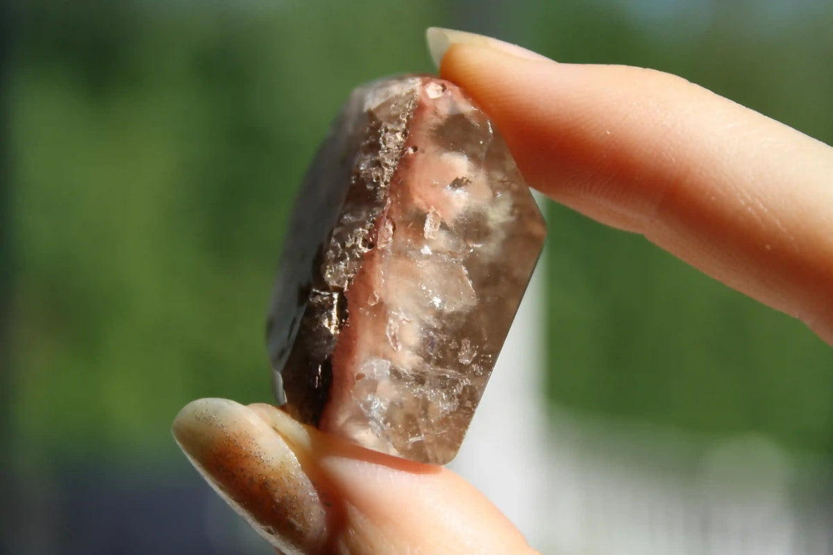 Rare Coral Amphibole Quartz Freeform