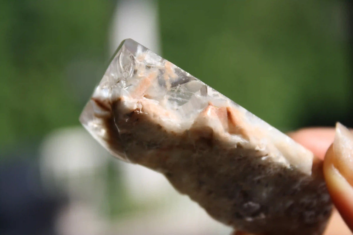 Rare Coral Amphibole Quartz Freeform