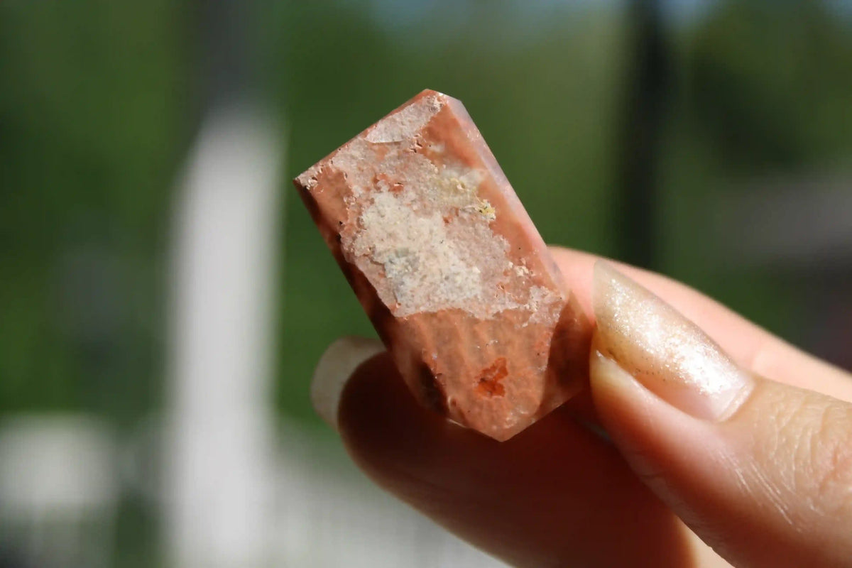 Rare Coral Amphibole Quartz Freeform