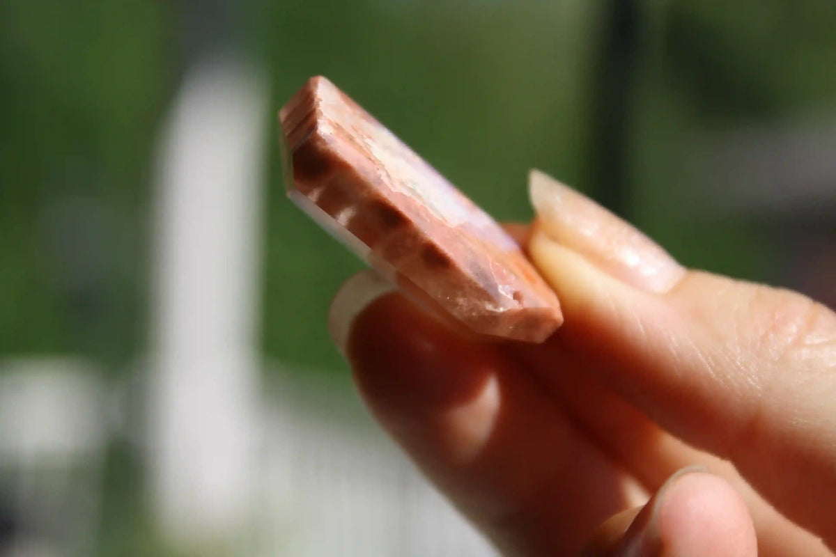Rare Coral Amphibole Quartz Freeform