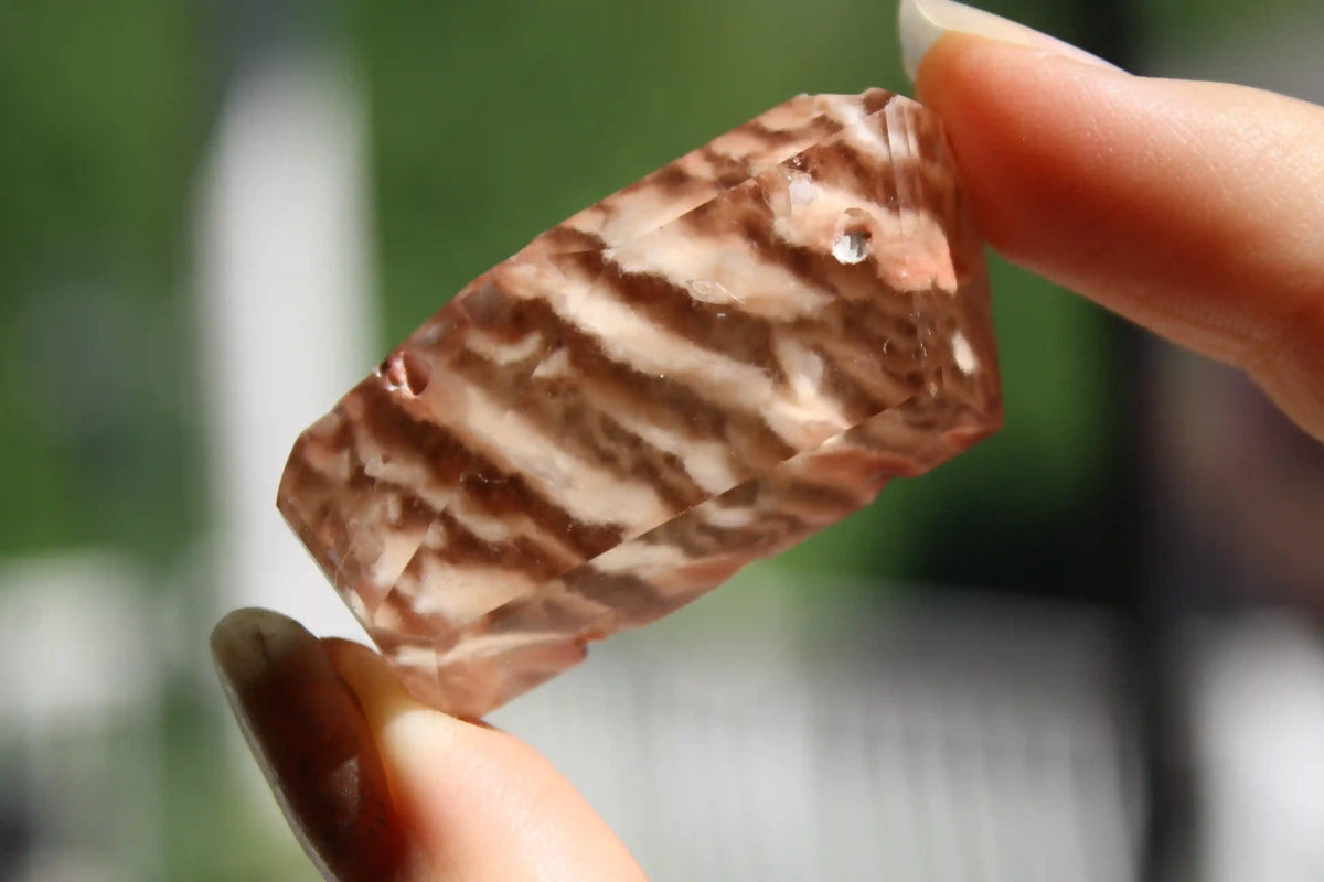 Rare Coral Amphibole Quartz Freeform