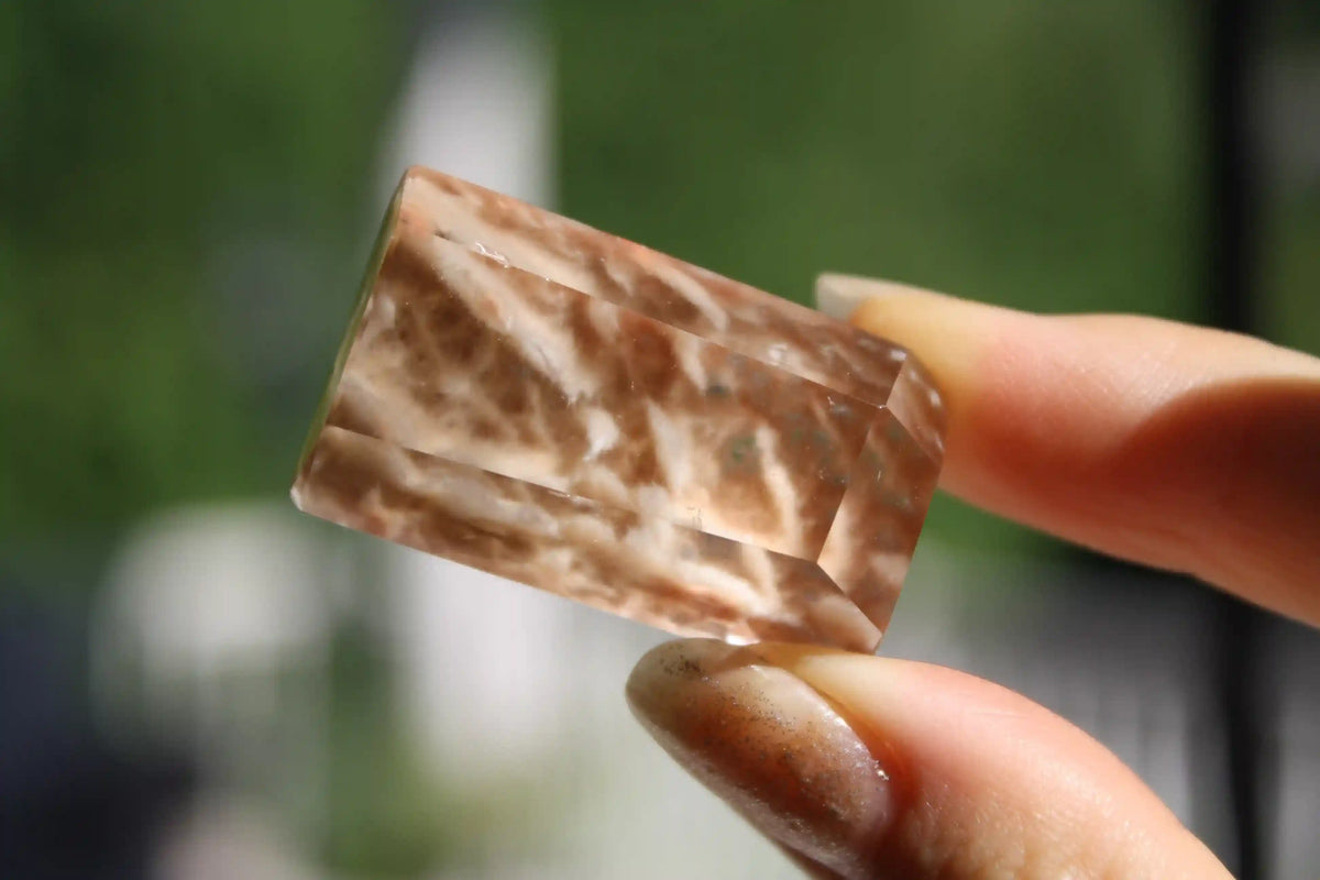 Rare Coral Amphibole Quartz Freeform